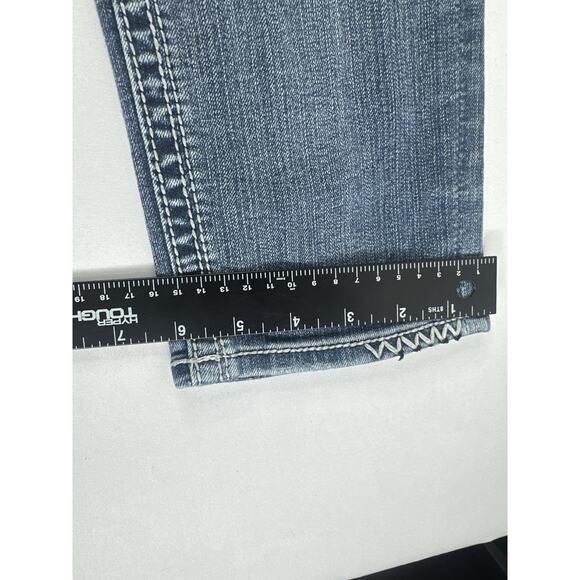 Rock Revival Betty Skinny Jeans Women Size 31 Blue Medium Wash AK12 Distressed  - Picture 6 of 13